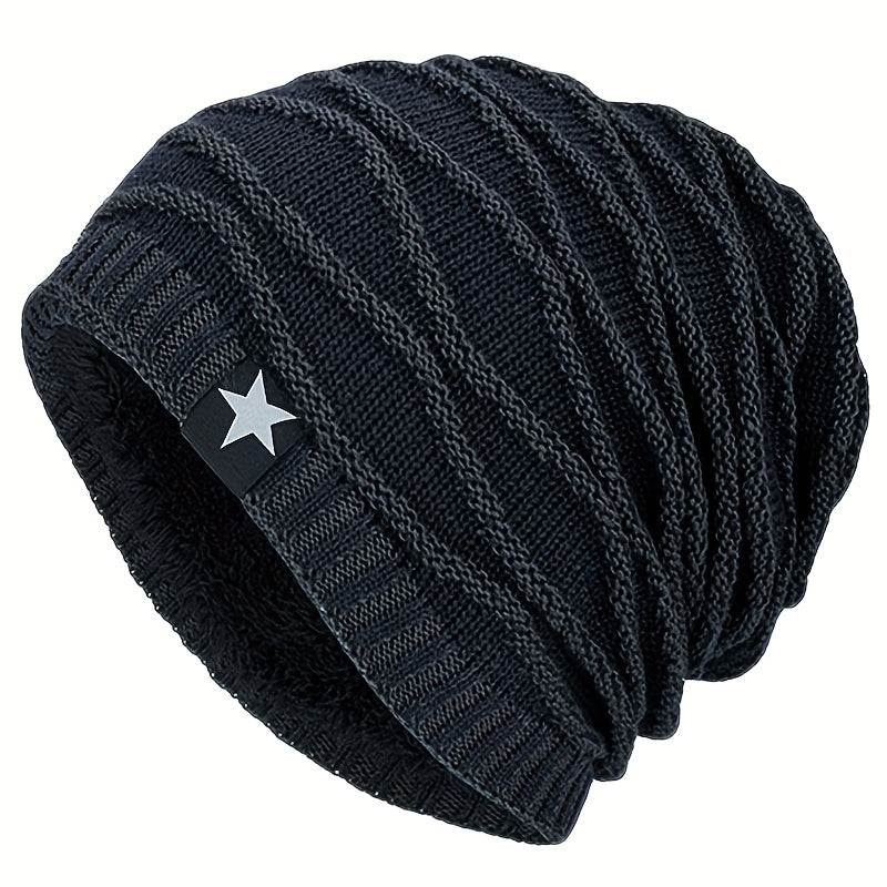 Pandaize Fleece Lined Beanie: Unisex Warm Knit Hat for Skiing & More