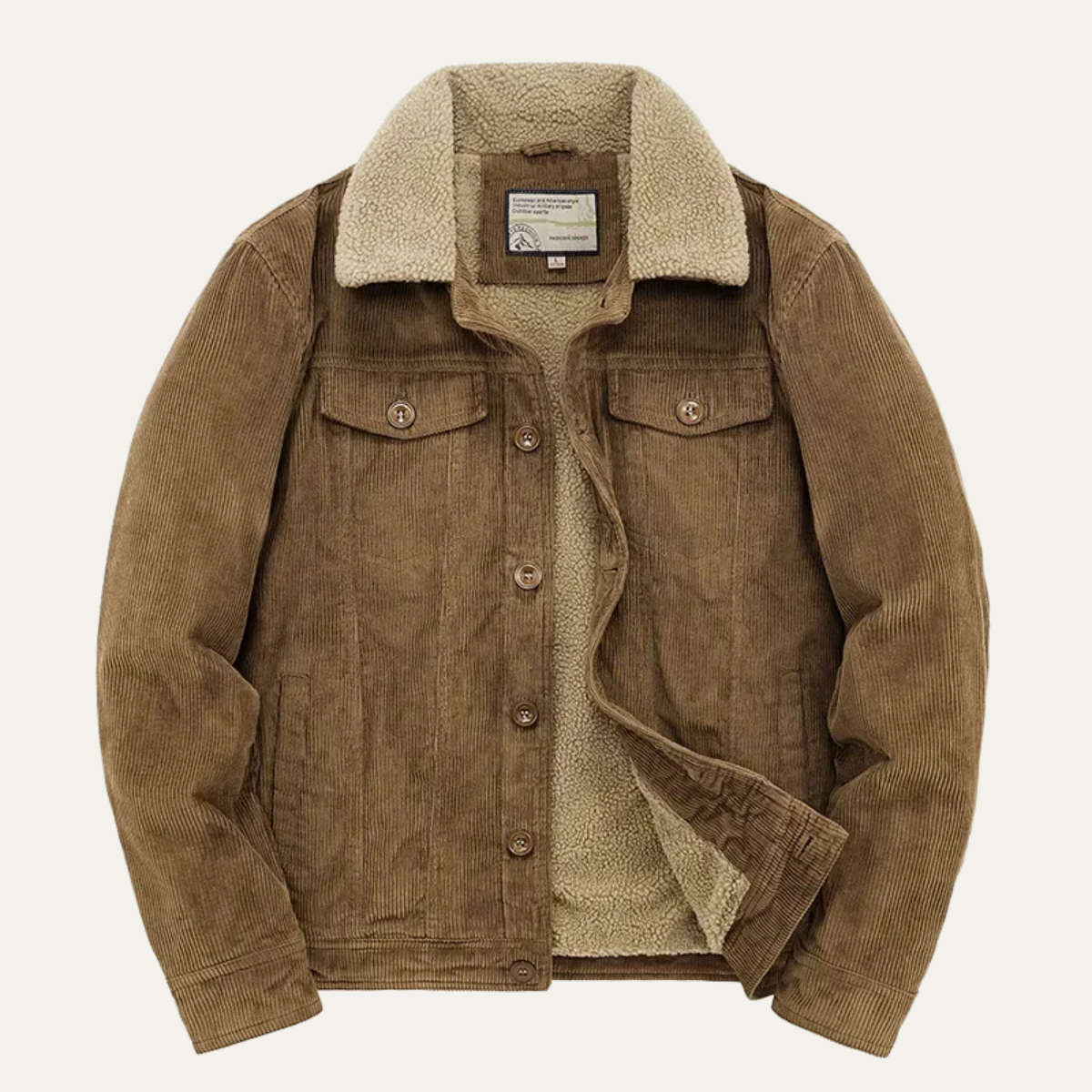 Warm Mens Corduroy Fleece Lined Winter Coat