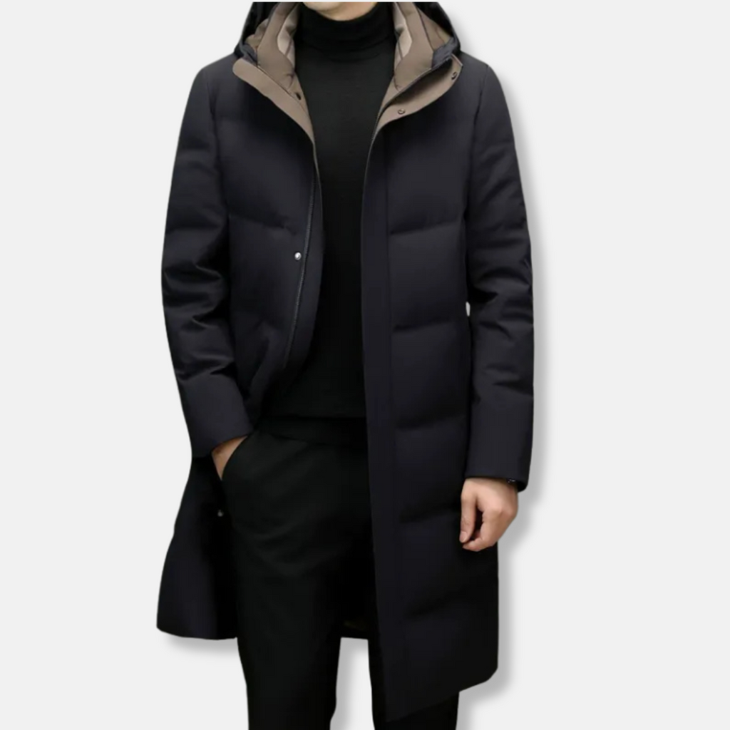 Warm Quilted Long Down Puffer Coat