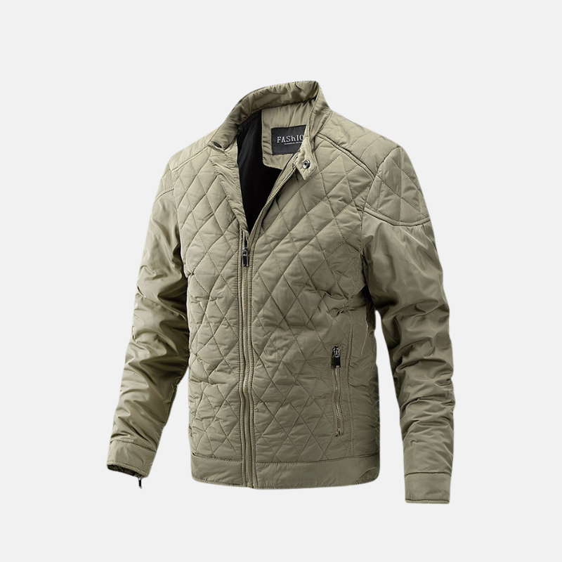 Thin Quilted Winter Jacket with Zip Front
