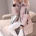 Warm Quilted Puffer Coat with Faux Fur Hood