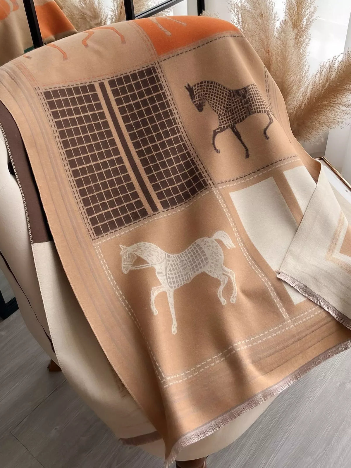 Equestrian Print Warm Scarf