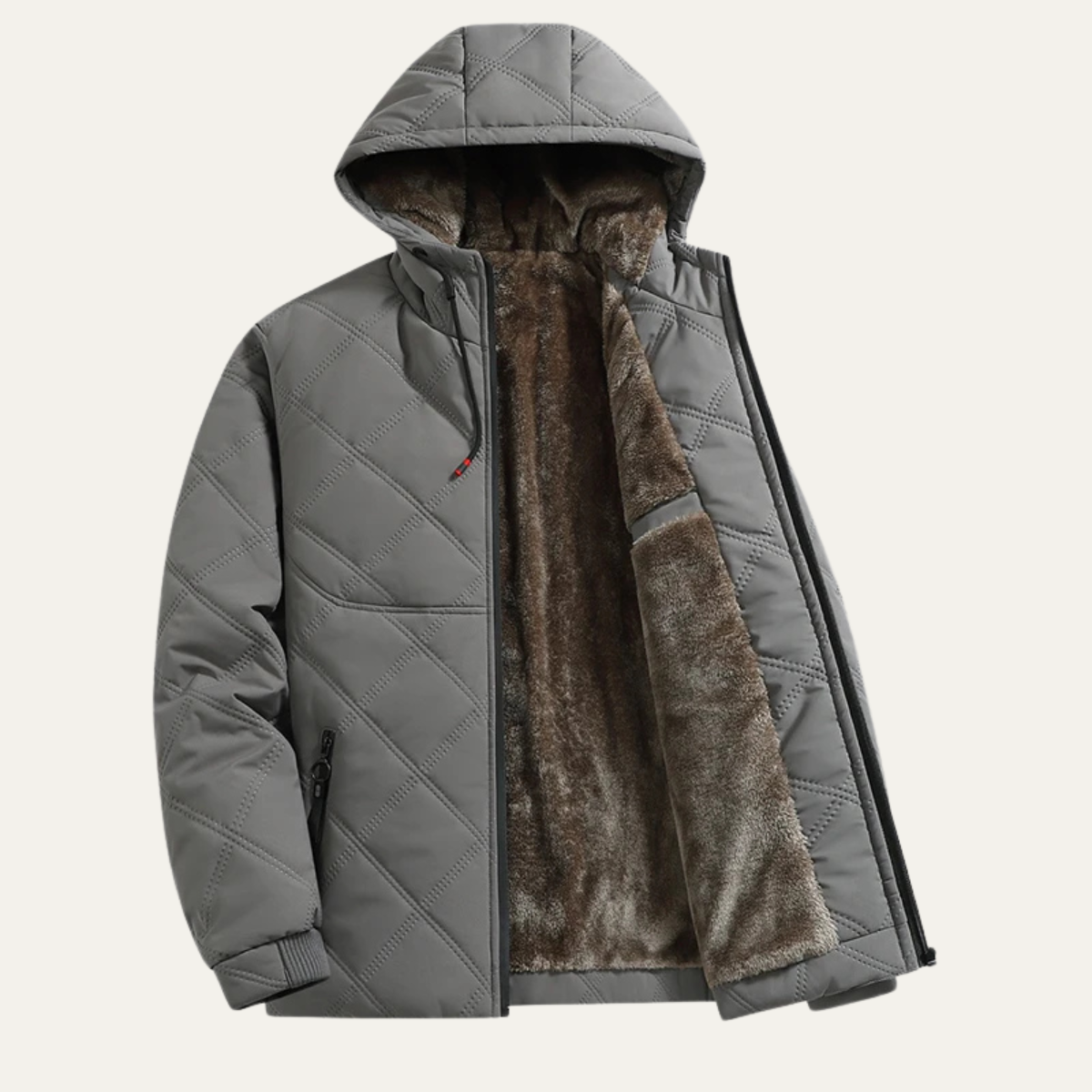 Warm Men's Quilted Hooded Winter Coat