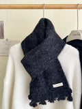 Wool Tassel Knitted Scarf