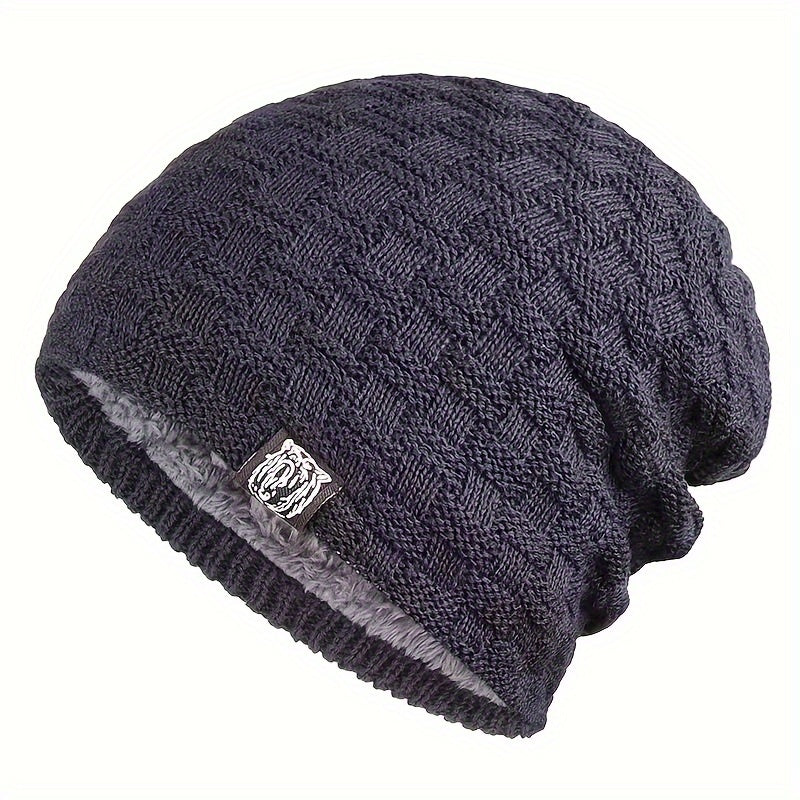 Pandaize: Velvet Winter Slouchy Knitted Hat - Thickened for Ear Protection & Warmth