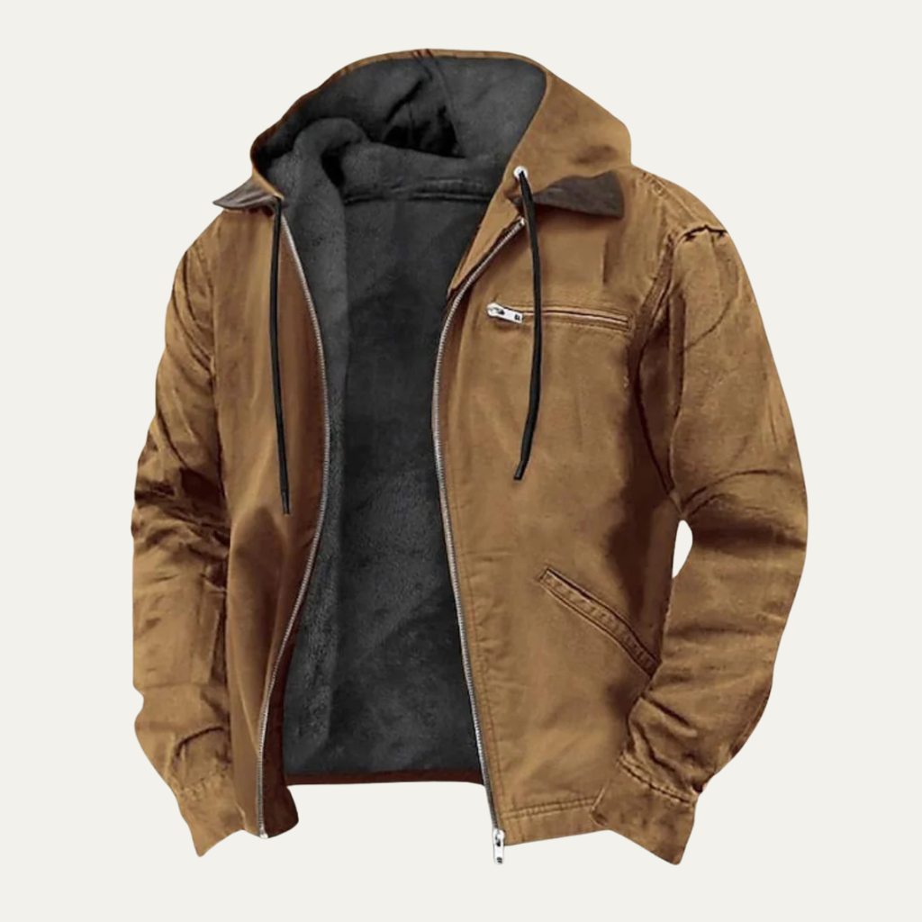 Thermal Men's Fleece Lined Hooded Winter Coat