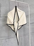 Wool Contrast Trim Scarf