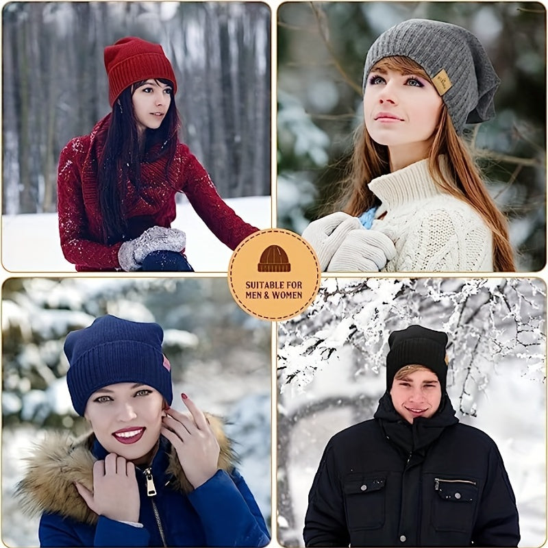 Pandaize Premium Merino Wool Knit Beanie | Unisex Solid Color Skull Cap for Winter