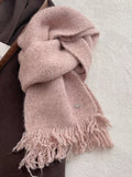 Fringe Hem Knitted Scarf