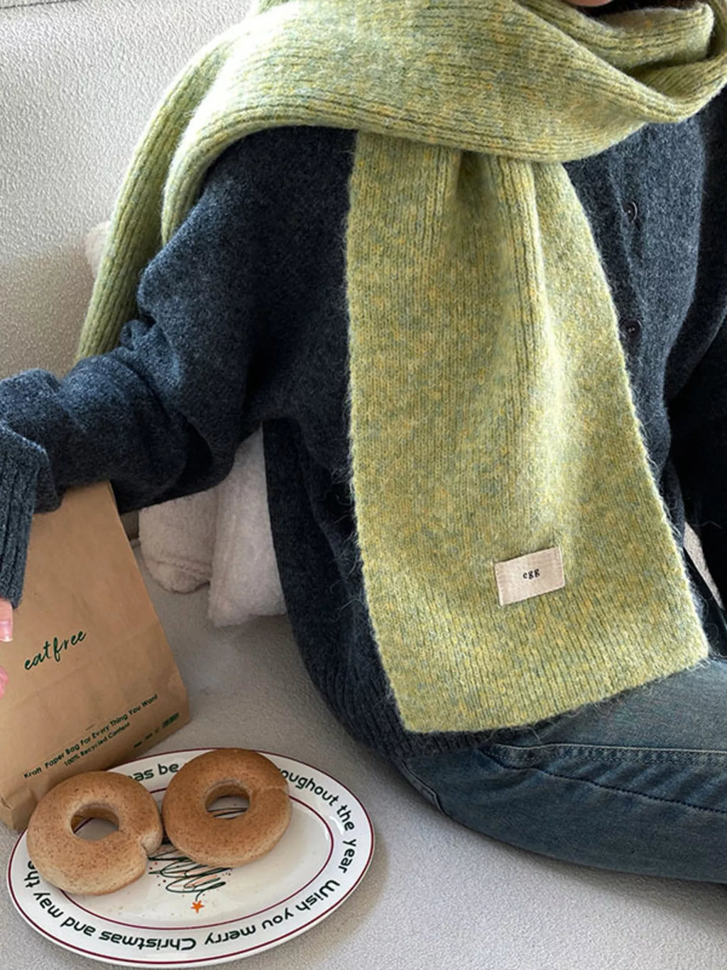 Cozy Brushed Knitted Winter Scarf