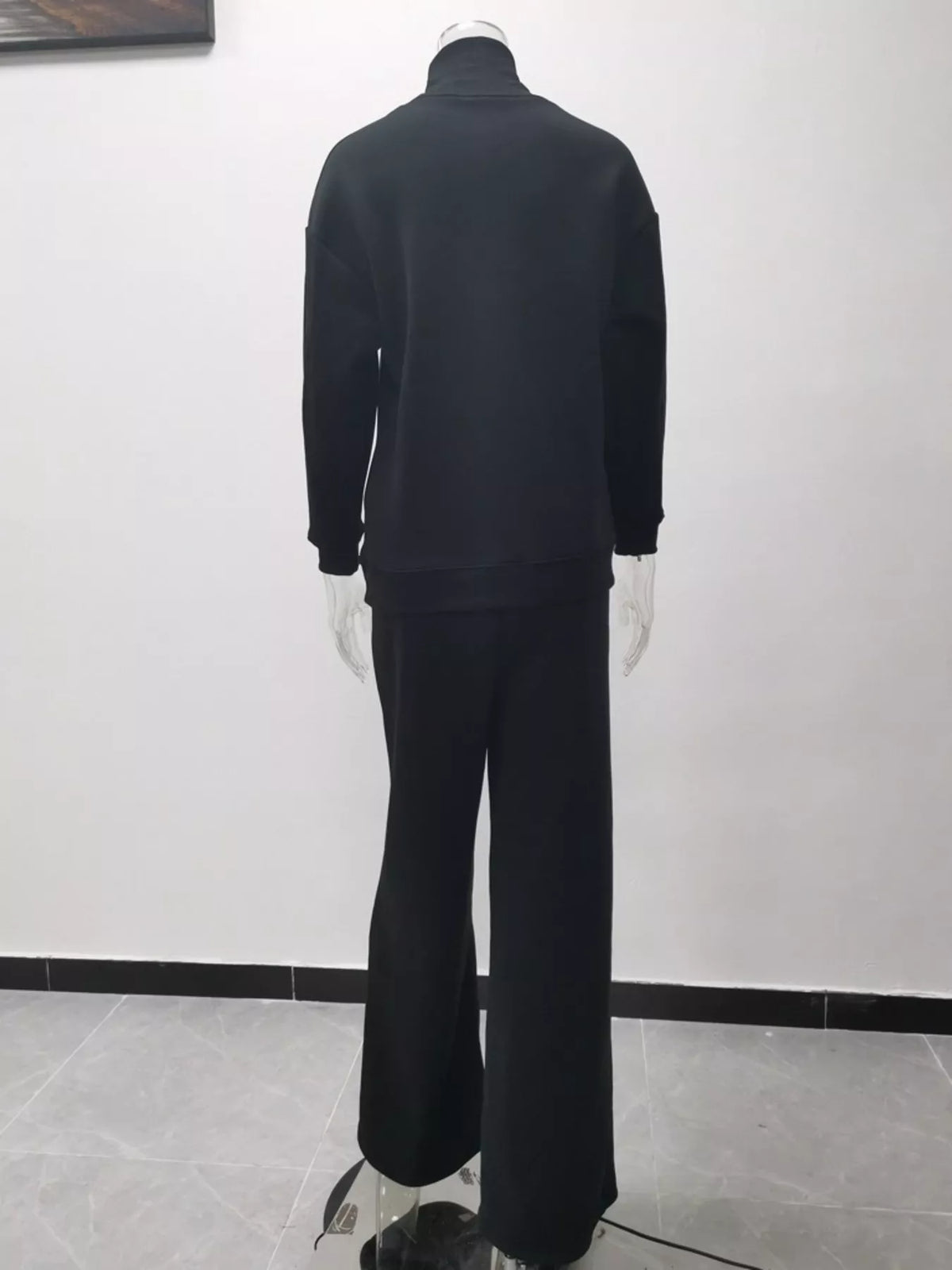 Turtleneck Long Sleeve Top and Pants Sweater Set Plus Size