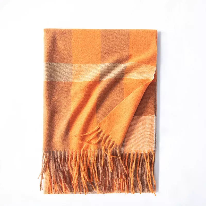 Plaid Tassel Scarf