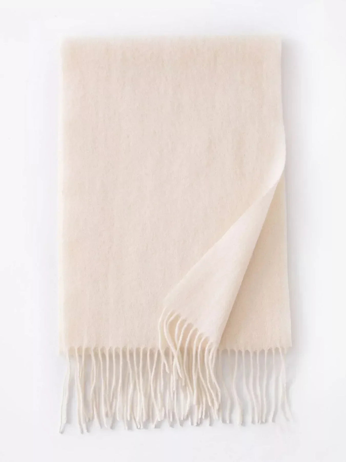 Solid Color Wool Fringe Scarf