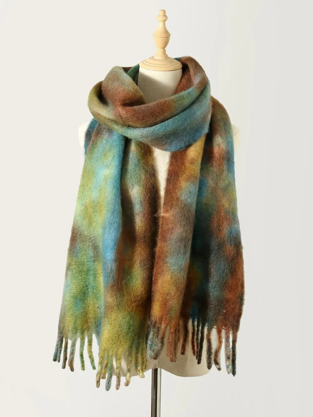 Fringe Tie Dye Polyester Scarf