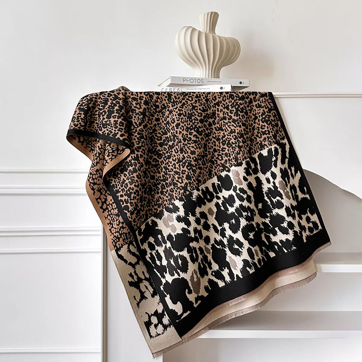 Leopard Print Winter Scarf