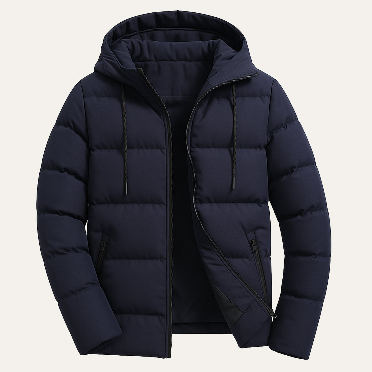 Waterproof Men's Puffer Jacket - Warm Hooded Winter Coat
