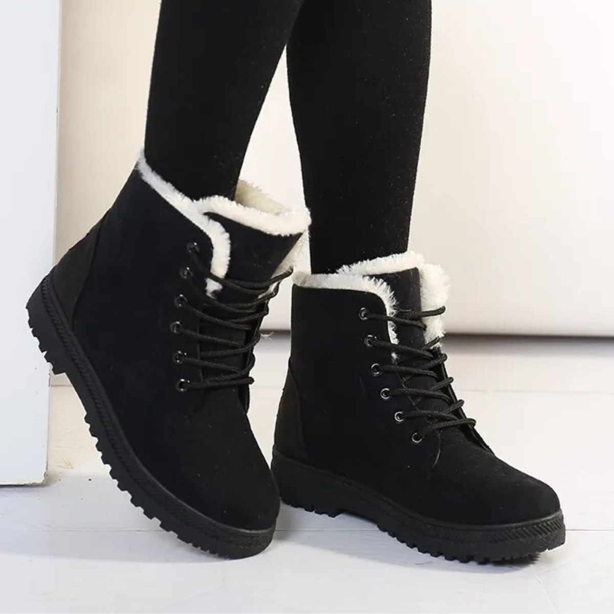Warm Suede Fur Lined Winter Boots