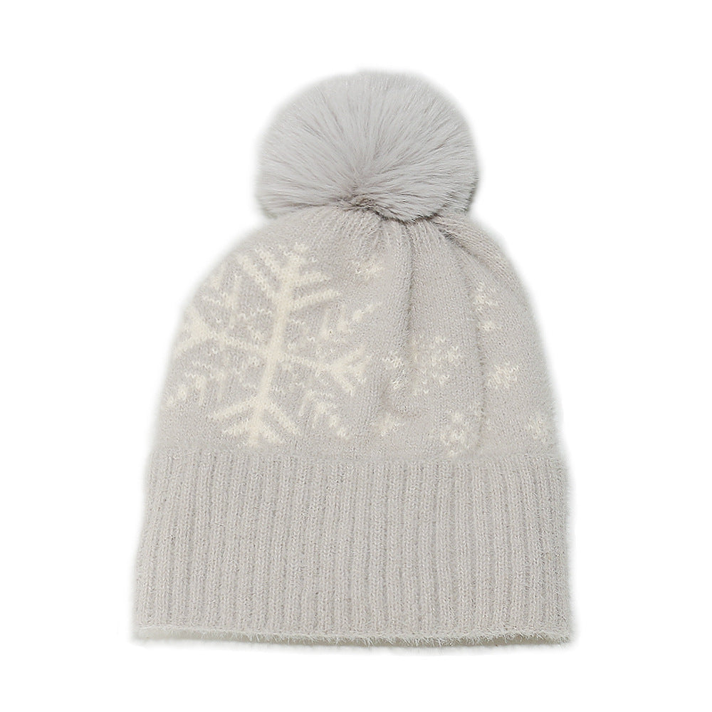 Cozy Snowflake Fleece-Lined Beanie for Women