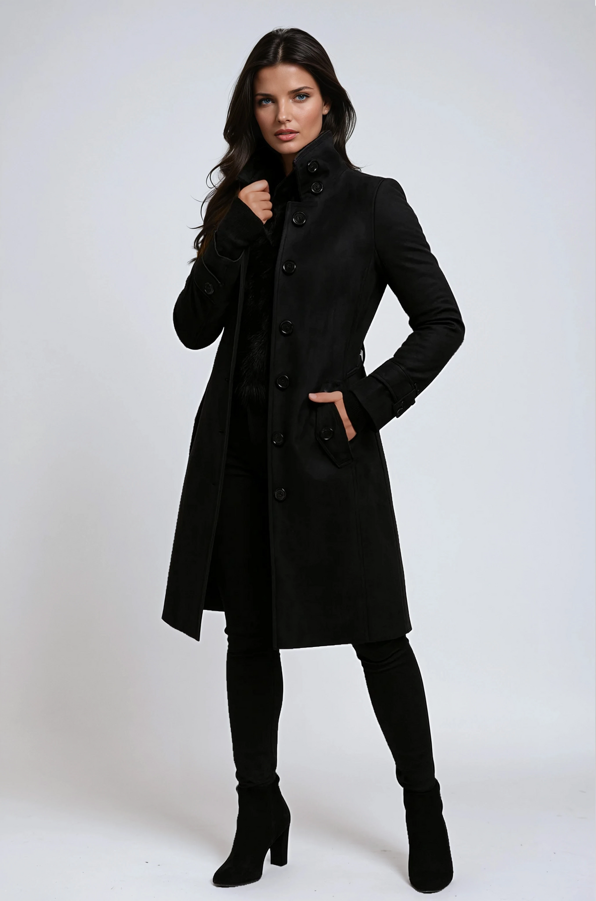 Warm Women's Long Trench Winter Coat