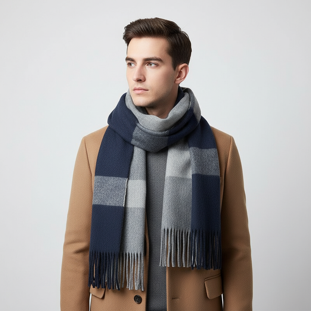 Soft Fringed Cashmere Winter Scarf