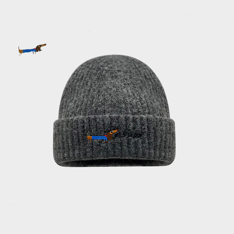 Vintage Animal Embroidered Hat - Winter Windproof Ear Protection Cotton Cap - Unisex Cold Weather Outdoor Beanie