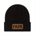 PAPA Logo Knit Beanie: Warm Wool-Look Winter Hat