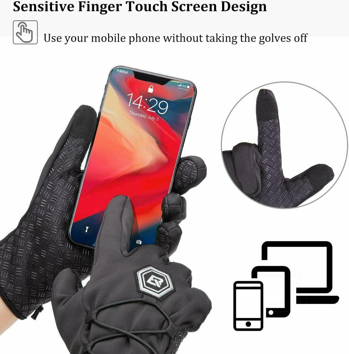 Winter Cycling Bike Gloves Windproof Waterproof