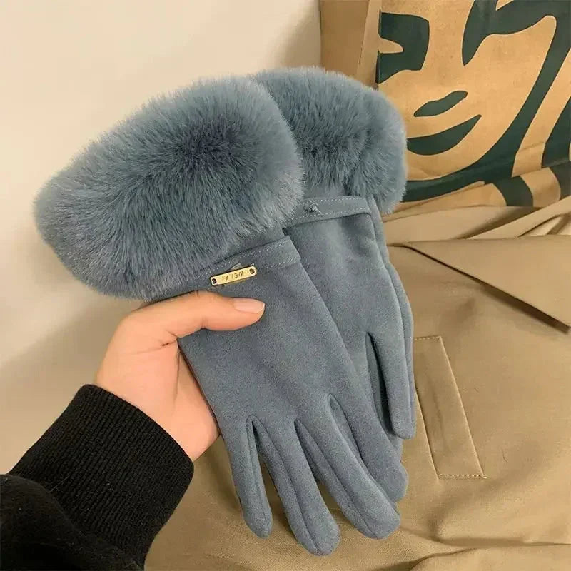 Warm Faux Fur Lined Women's Winter Gloves
