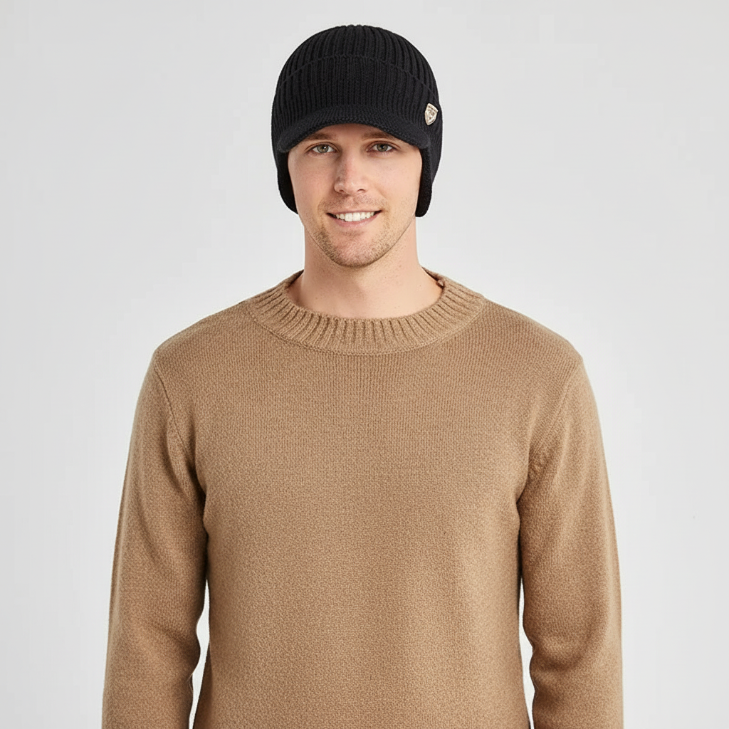 Warm Knit Hat with Earflaps