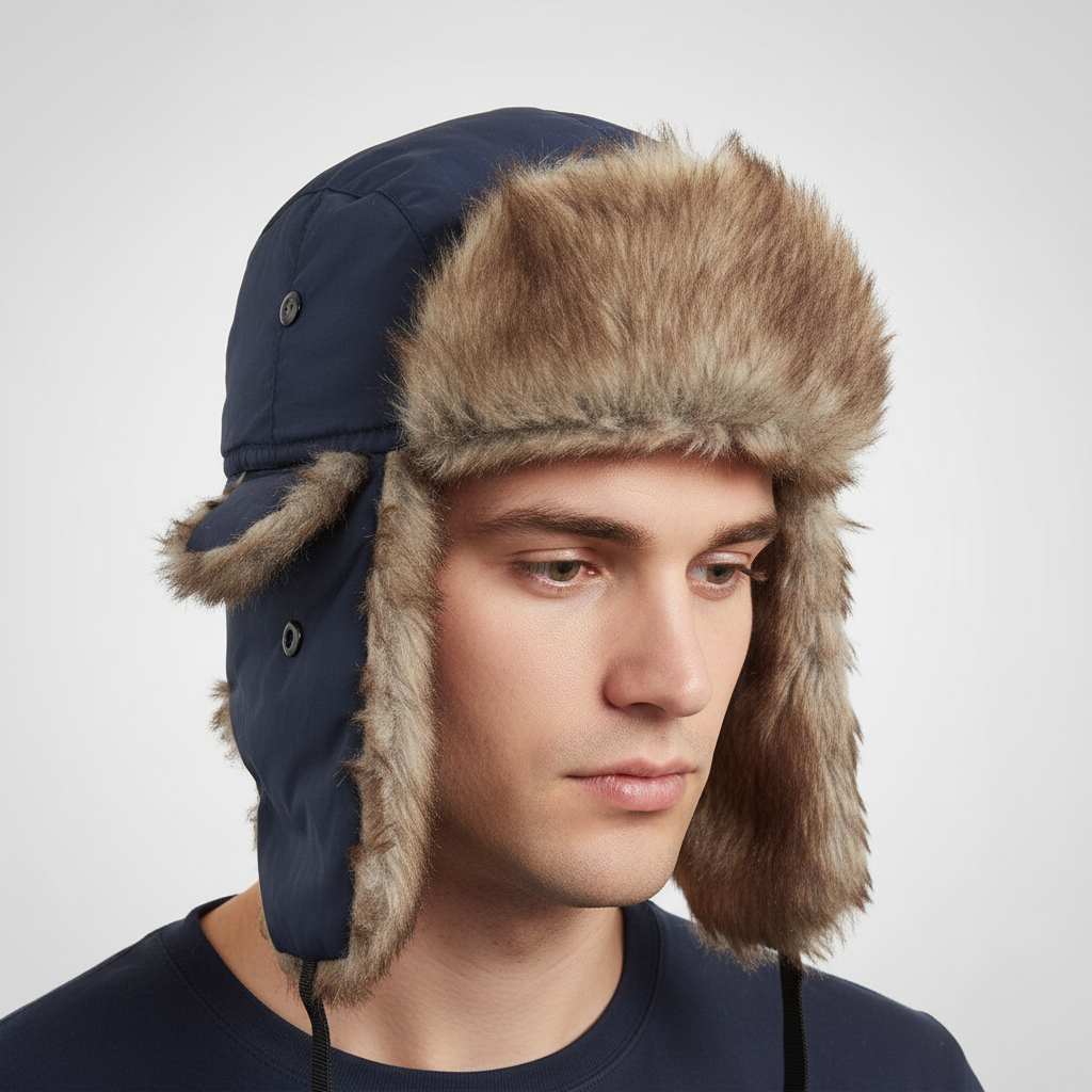 Warm Fleece Trapper Hat with Earflaps