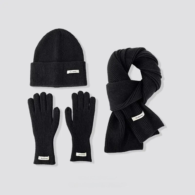 Warm Knitted Winter Set, Scarf, Hat and Gloves