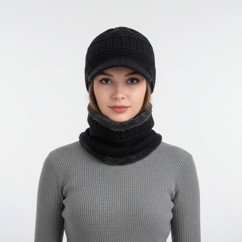 Cold Weather Beanie with Face Mask