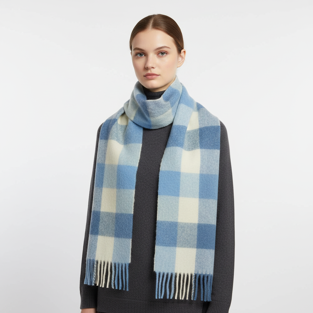Cozy Plaid Fuzzy Winter Scarf