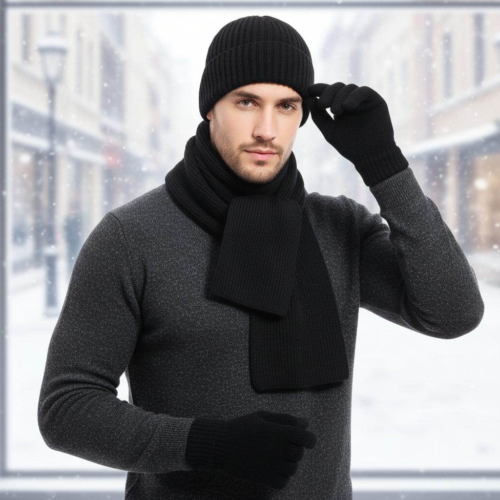 Warm Winter Hat and Gloves Set