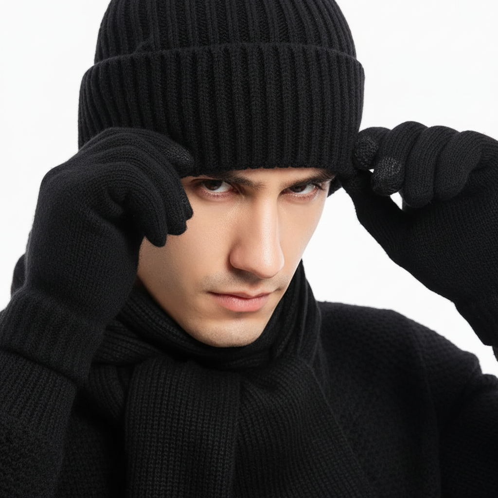 Warm Winter Hat and Gloves Set