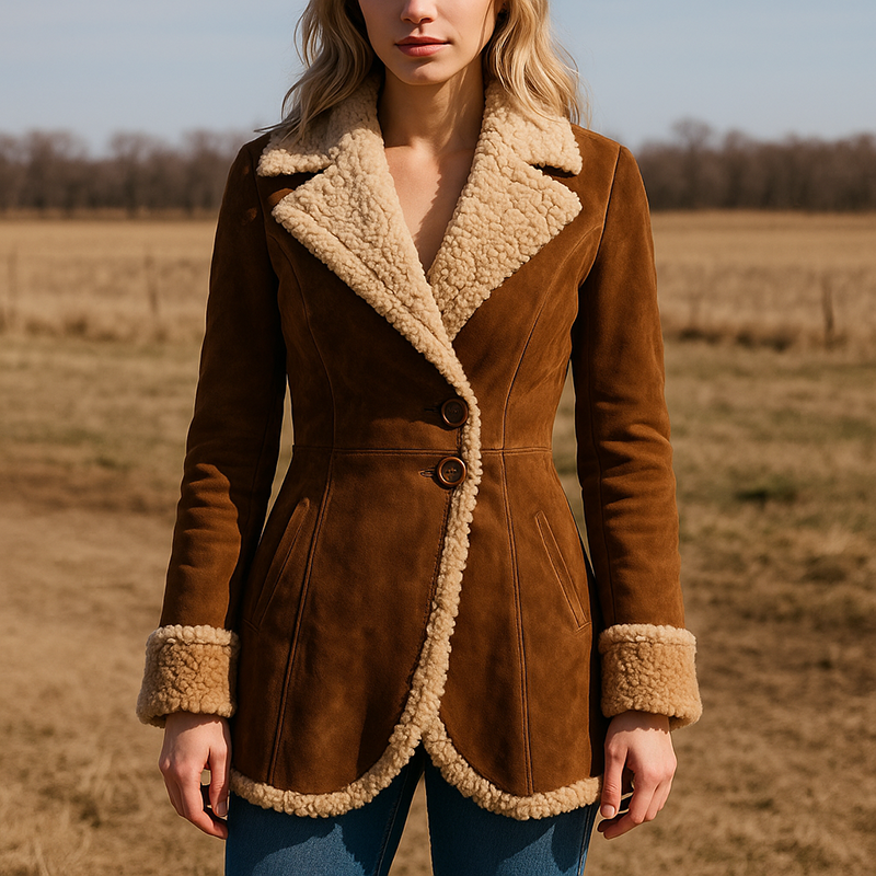 Luxury Fitted Sheepskin Winter Coat