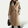 Stylish Long Winter Coat for Women with Oversized Collar