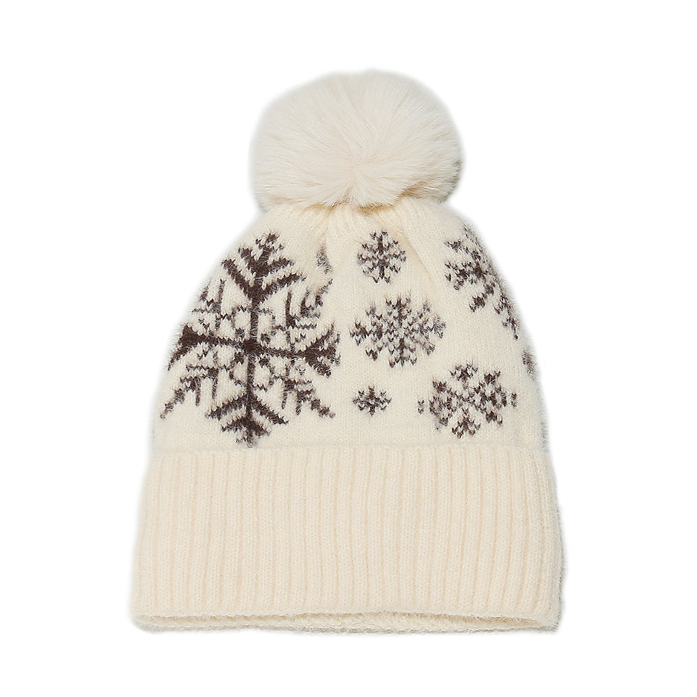 Cozy Snowflake Fleece-Lined Beanie for Women