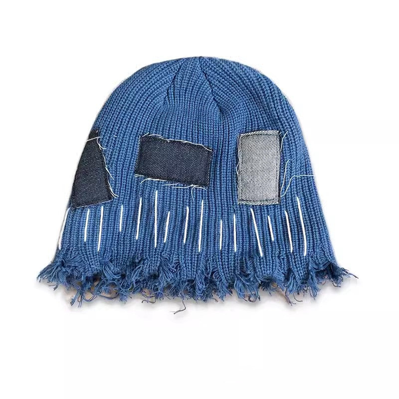 Ripped Wool Knit Beanie - Trendy Winter Hat for Men & Women