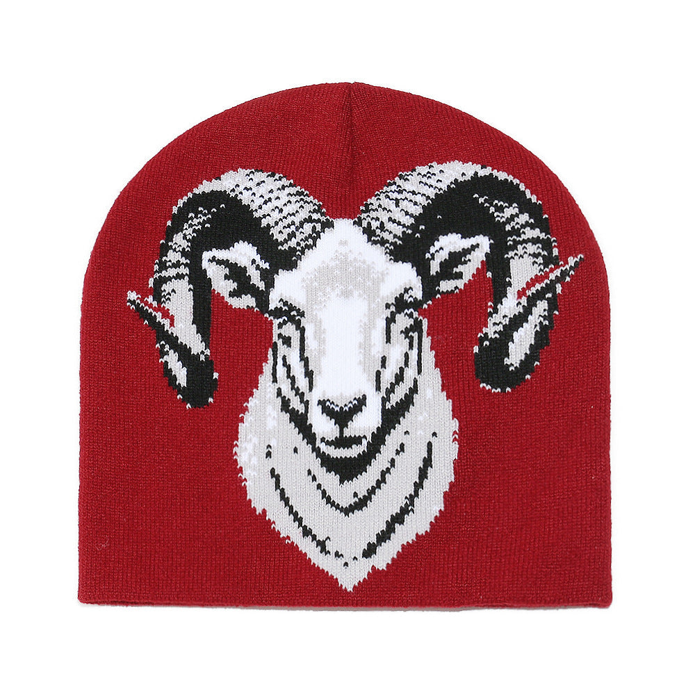 Cozy Sheep Face Knit Beanie - Warm Earflap Hat
