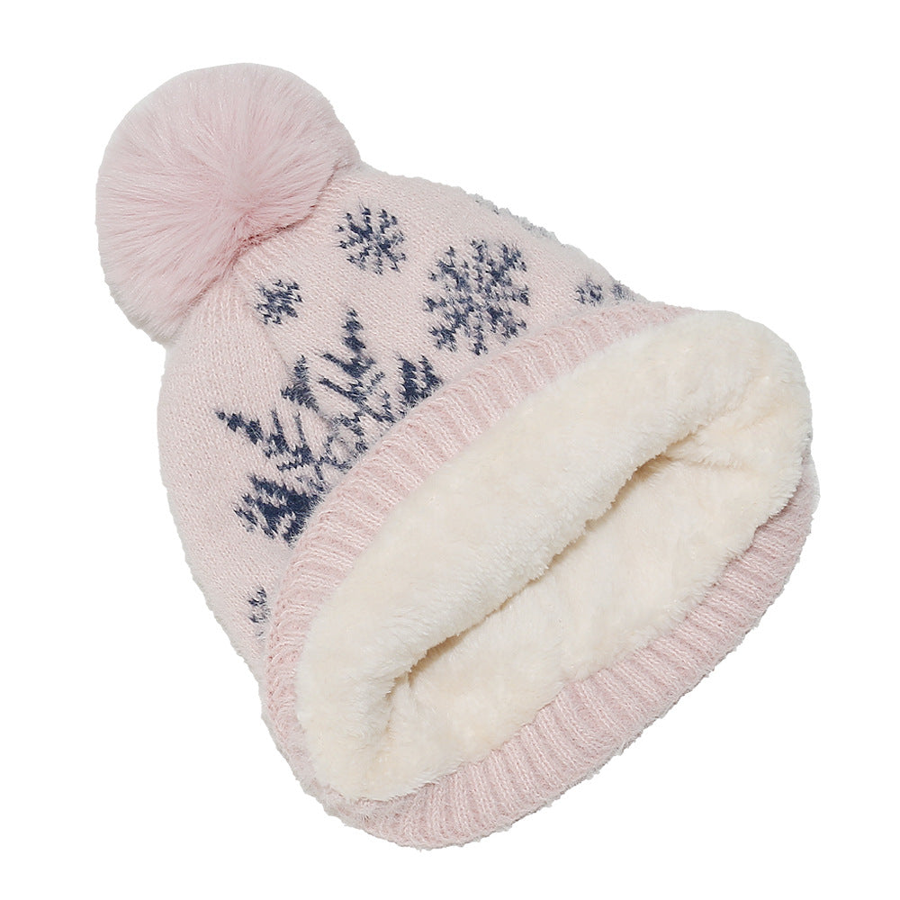 Cozy Snowflake Fleece-Lined Beanie for Women