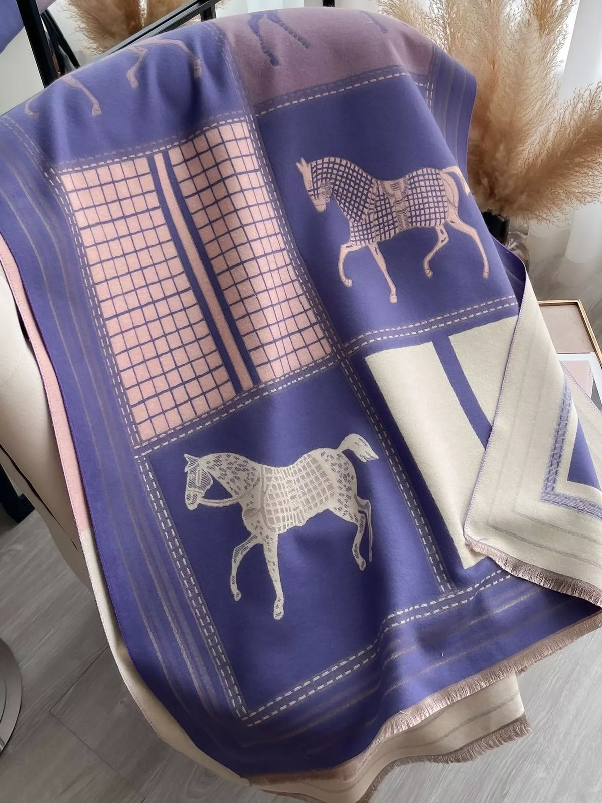 Equestrian Print Warm Scarf