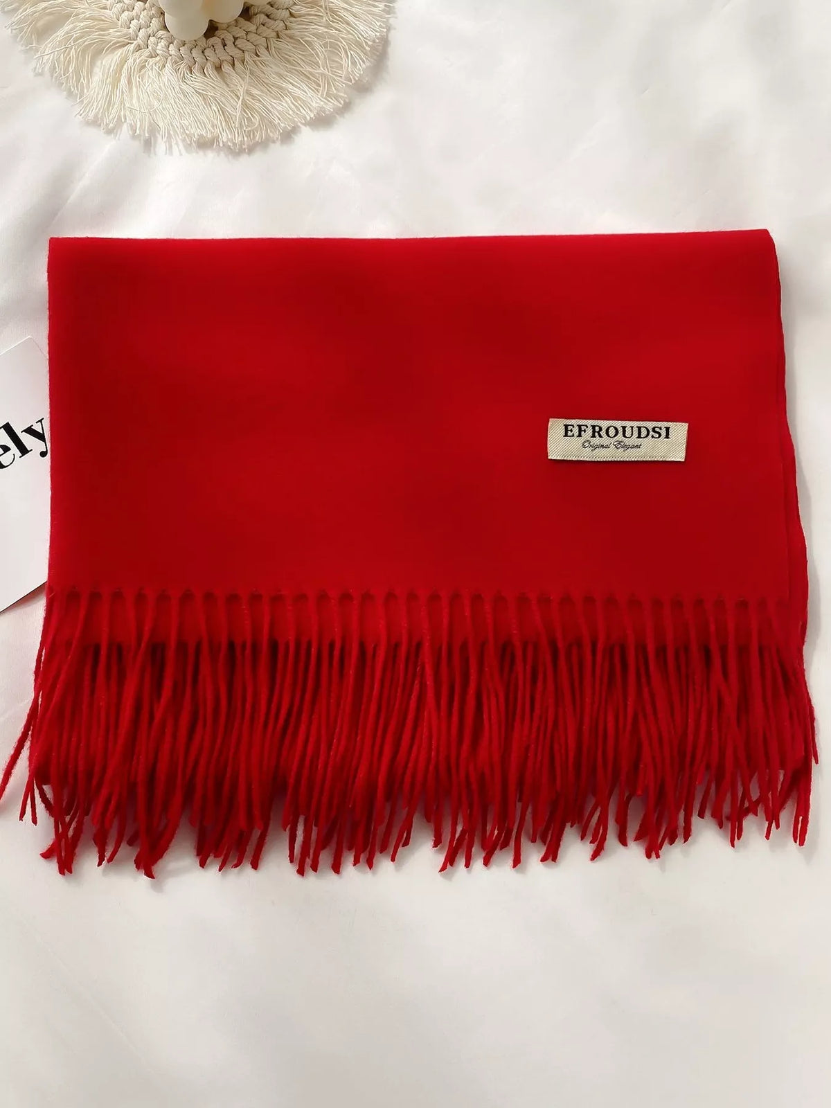 Long Fringe Solid Color Blanket Scarf