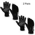 Two-Pair Full-Finger Winter Gloves in Black or Gray with Complete S, M, L, XL and XXL Size Grid