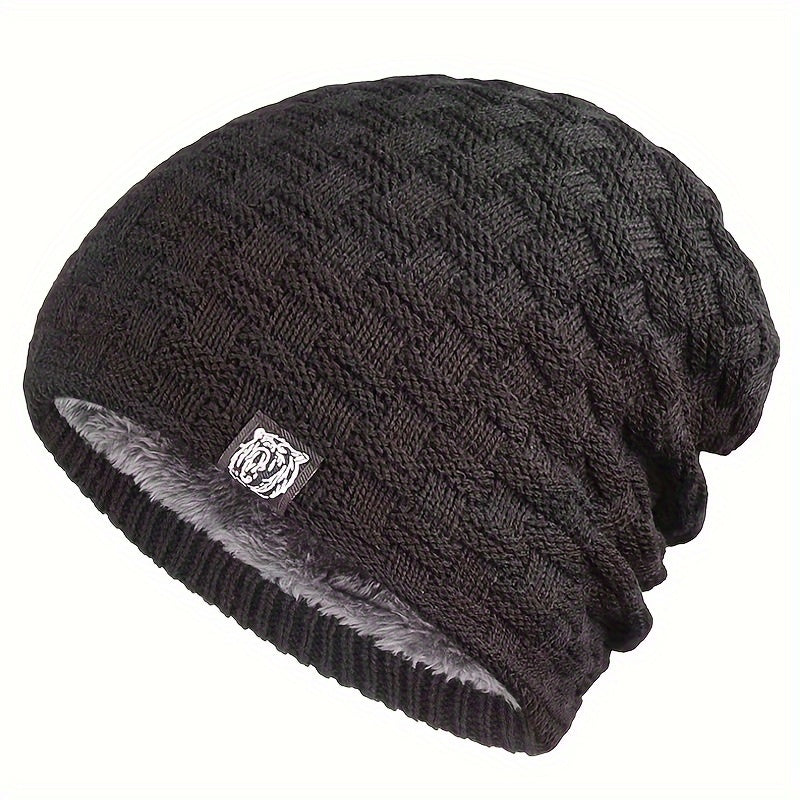 Pandaize: Velvet Winter Slouchy Knitted Hat - Thickened for Ear Protection & Warmth