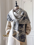 Rose Pattern Warm Scarf