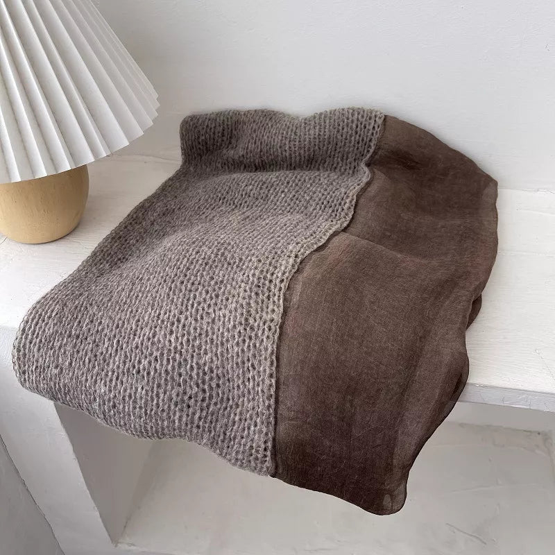 Knitted Scarf with Dyed Edges