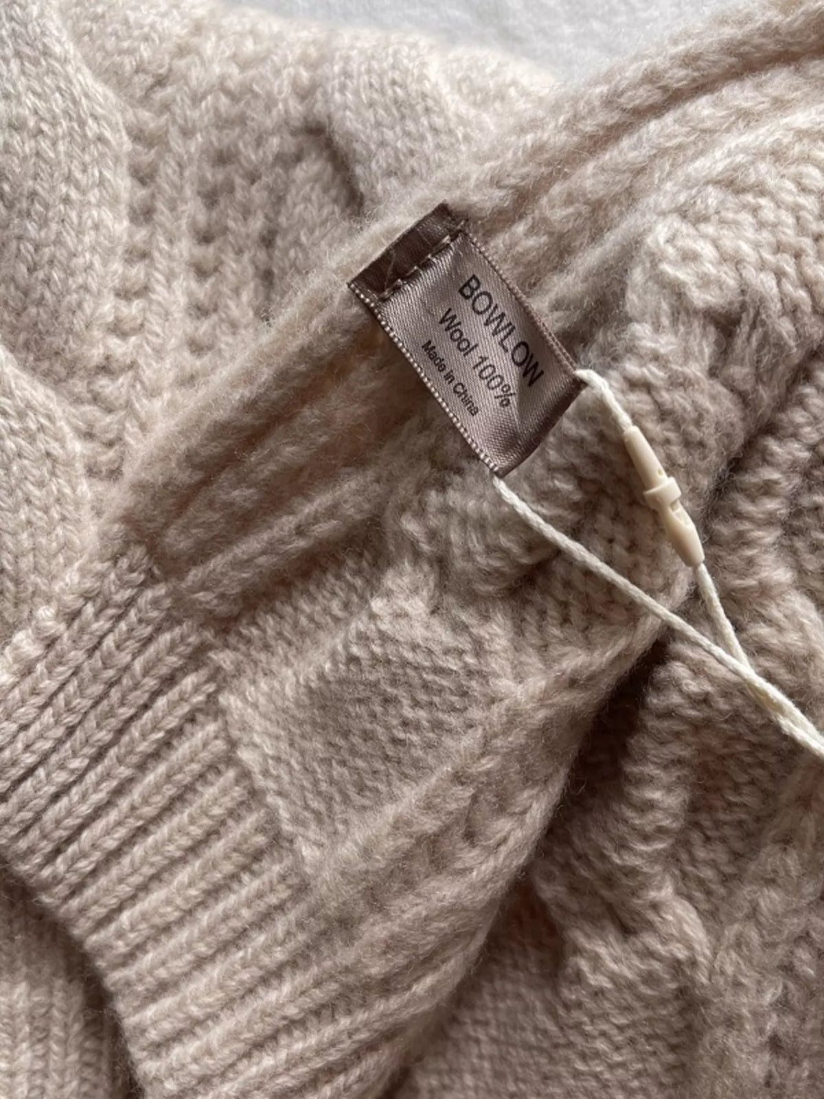 Wool Cable Knit Winter Scarf