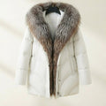 Warm Women's Down Jacket with Faux Fur Hood