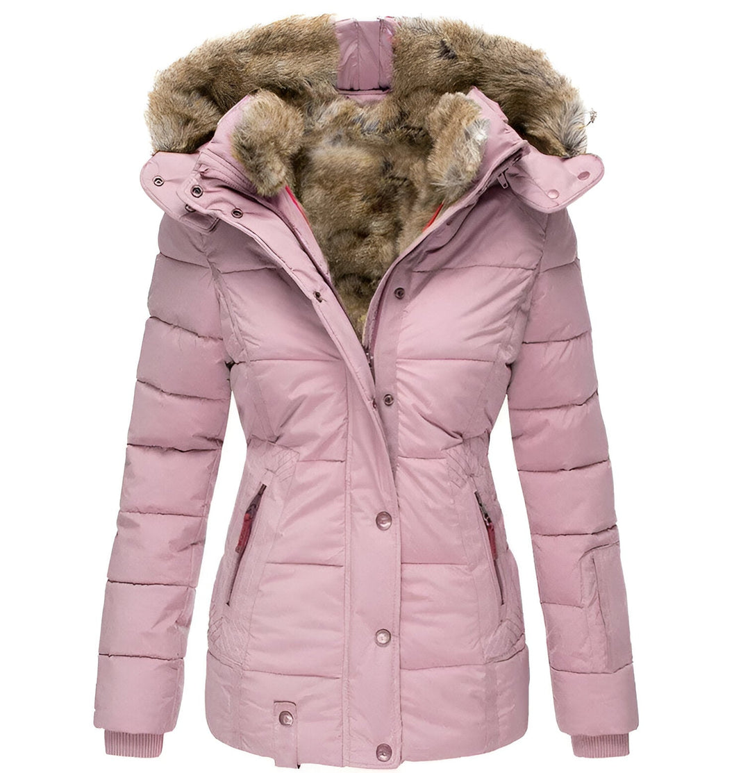 Soft Faux Fur Hooded Winter Puffer Coat for Women